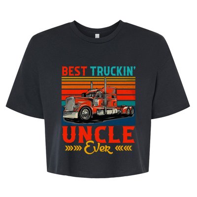 Vintage Retro Best Truckin' Uncle Ever Funny Truck Driver Bella+Canvas Jersey Crop Tee