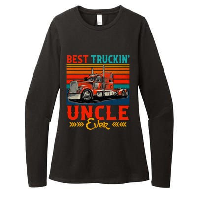 Vintage Retro Best Truckin' Uncle Ever Funny Truck Driver Womens CVC Long Sleeve Shirt