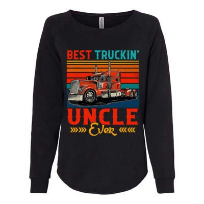 Vintage Retro Best Truckin' Uncle Ever Funny Truck Driver Womens California Wash Sweatshirt