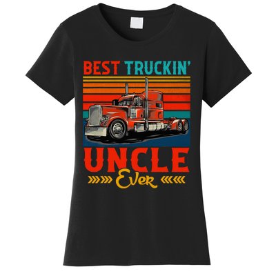 Vintage Retro Best Truckin' Uncle Ever Funny Truck Driver Women's T-Shirt