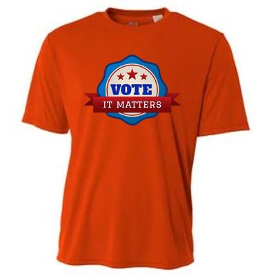 Voter Registration Badge Vote It Matters Election Midterm Cooling Performance Crew T-Shirt