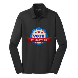 Voter Registration Badge Vote It Matters Election Midterm Silk Touch Performance Long Sleeve Polo