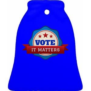 Voter Registration Badge Vote It Matters Election Midterm Ceramic Bell Ornament