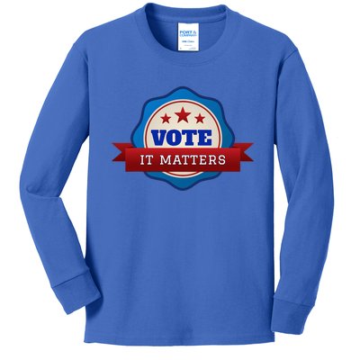 Voter Registration Badge Vote It Matters Election Midterm Kids Long Sleeve Shirt