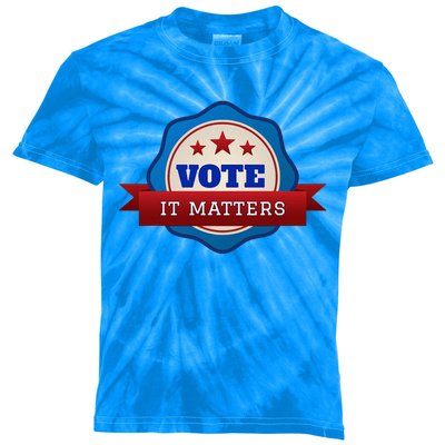 Voter Registration Badge Vote It Matters Election Midterm Kids Tie-Dye T-Shirt