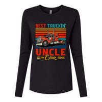 Vintage Retro Best Truckin Uncle Ever Funny Truck Driver Womens Cotton Relaxed Long Sleeve T-Shirt