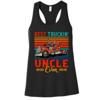 Vintage Retro Best Truckin Uncle Ever Funny Truck Driver Women's Racerback Tank