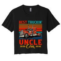 Vintage Retro Best Truckin Uncle Ever Funny Truck Driver Women's Crop Top Tee