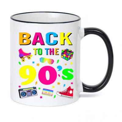 Vintage Retro Back To 90's Graphic Design 11oz Black Color Changing Mug