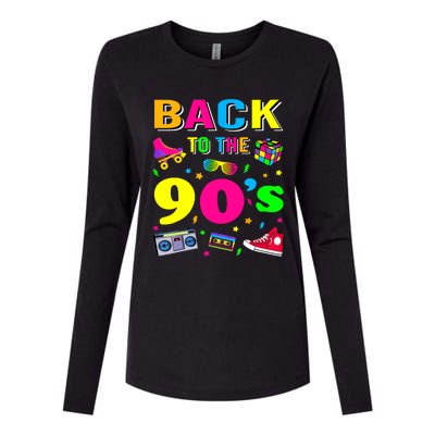 Vintage Retro Back To 90's Graphic Design Womens Cotton Relaxed Long Sleeve T-Shirt