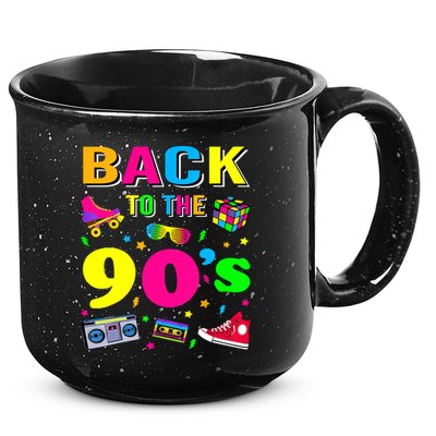 Vintage Retro Back To 90's Graphic Design 15oz Campfire Ceramic Mug
