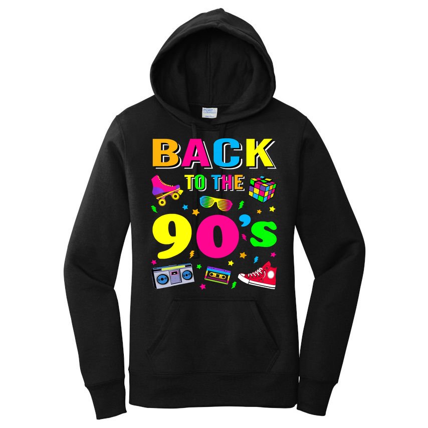 Vintage Retro Back To 90's Graphic Design Women's Pullover Hoodie