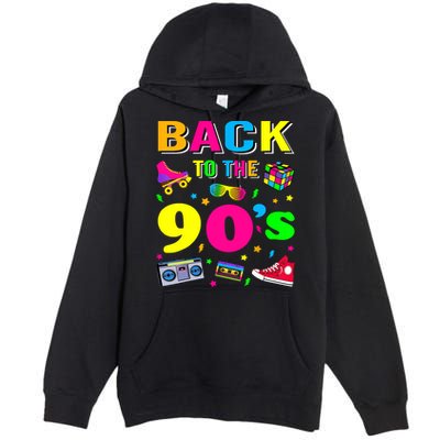 Vintage Retro Back To 90's Graphic Design Premium Pullover Hoodie