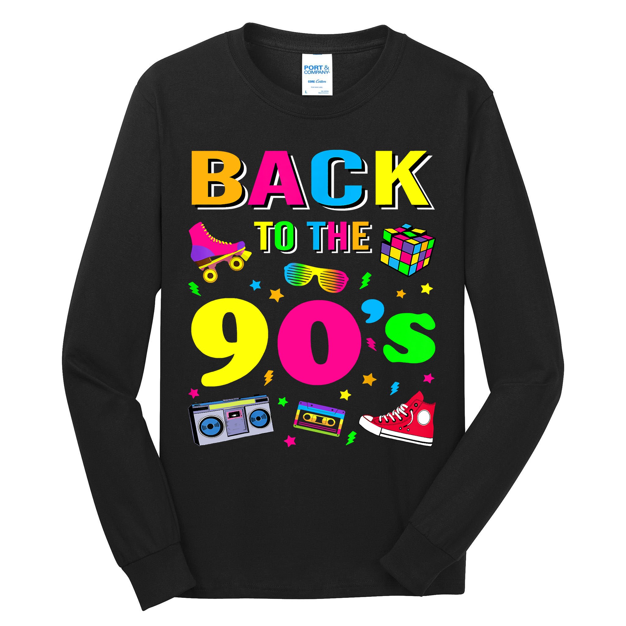 Vintage Retro Back To 90's Graphic Design Tall Long Sleeve T-Shirt