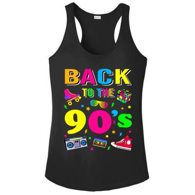 Vintage Retro Back To 90's Graphic Design Ladies PosiCharge Competitor Racerback Tank