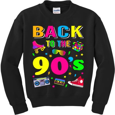Vintage Retro Back To 90's Graphic Design Kids Sweatshirt