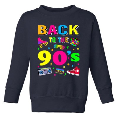 Vintage Retro Back To 90's Graphic Design Toddler Sweatshirt