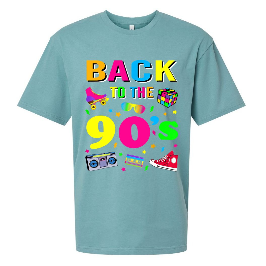 Vintage Retro Back To 90's Graphic Design Sueded Cloud Jersey T-Shirt