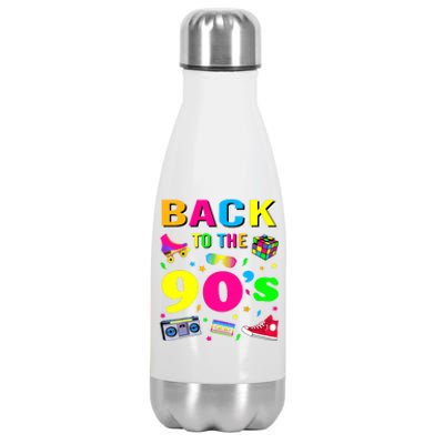 Vintage Retro Back To 90's Graphic Design Stainless Steel Insulated Water Bottle