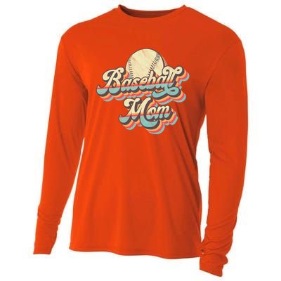 Vintage Retro Baseball Mom Gift Cooling Performance Long Sleeve Crew