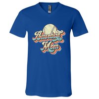 Vintage Retro Baseball Mom Gift V-Neck T-Shirt