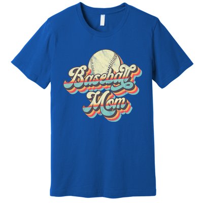 Vintage Retro Baseball Mom Gift Premium T-Shirt