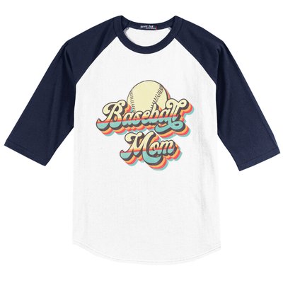 Vintage Retro Baseball Mom Gift Baseball Sleeve Shirt