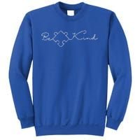 Vintage Retro Be Kind Puzzle Piece Autism Awareness Gift Sweatshirt