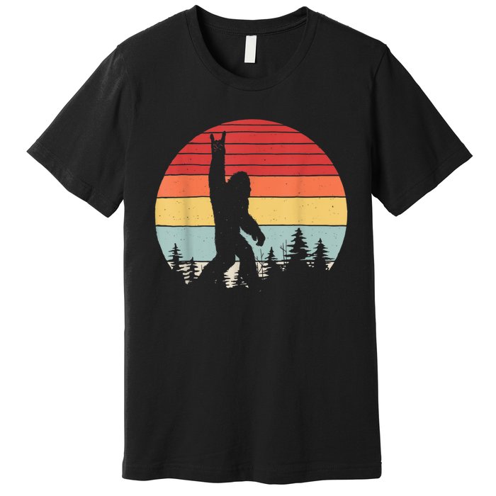 Vintage Retro Bigfoot Rock And Roll Premium T-Shirt