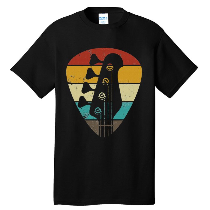 Vintage Retro Bass Guitar Guitarist Music Lover Tall T-Shirt