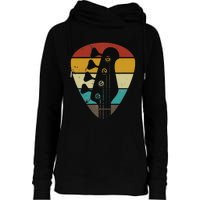 Vintage Retro Bass Guitar Guitarist Music Lover Womens Funnel Neck Pullover Hood