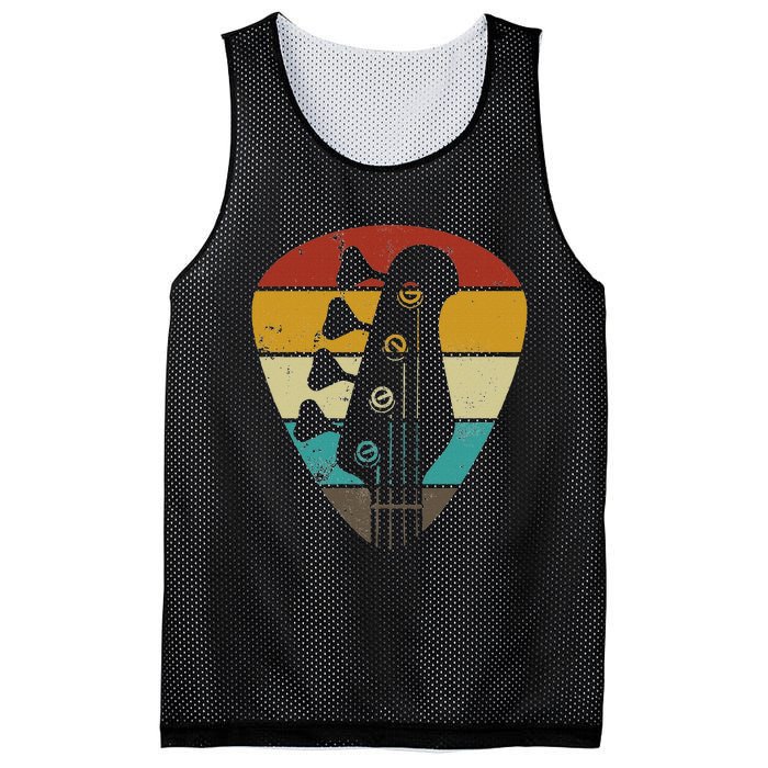 Vintage Retro Bass Guitar Guitarist Music Lover Mesh Reversible Basketball Jersey Tank