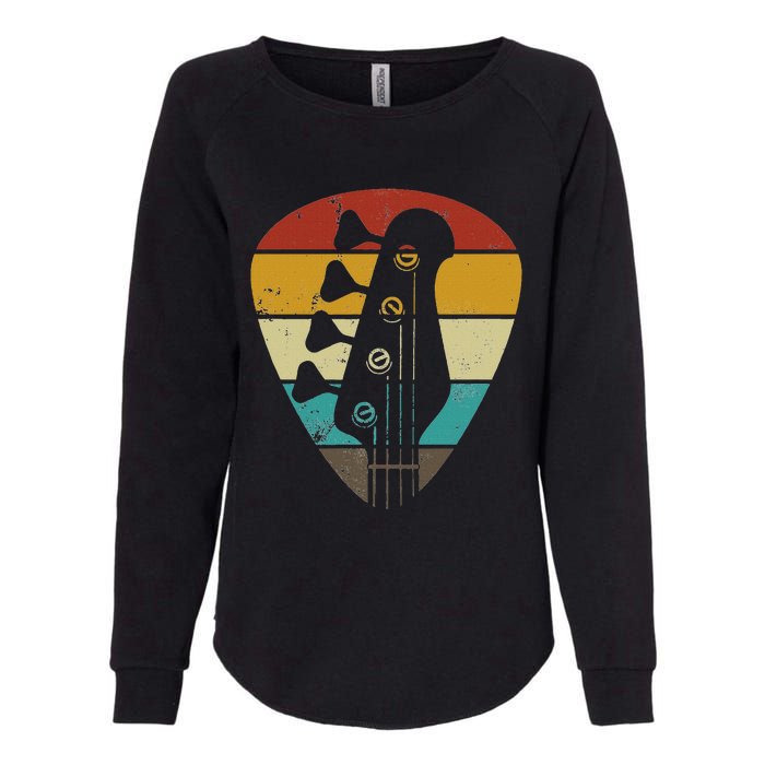 Vintage Retro Bass Guitar Guitarist Music Lover Womens California Wash Sweatshirt