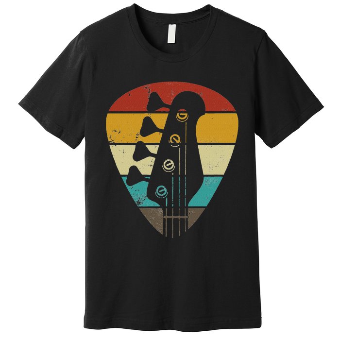 Vintage Retro Bass Guitar Guitarist Music Lover Premium T-Shirt