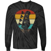 Vintage Retro Bass Guitar Guitarist Music Lover Tie-Dye Long Sleeve Shirt