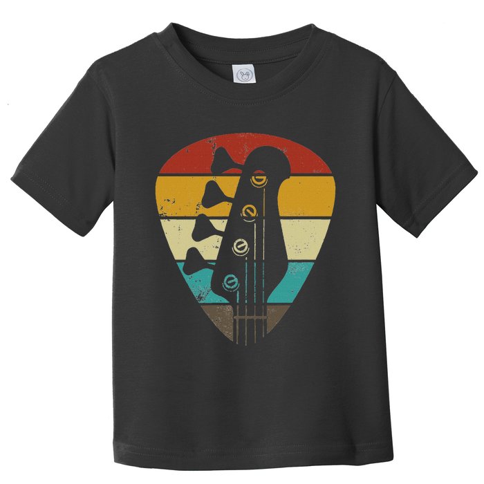 Vintage Retro Bass Guitar Guitarist Music Lover Toddler T-Shirt