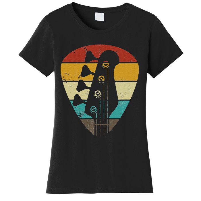 Vintage Retro Bass Guitar Guitarist Music Lover Women's T-Shirt