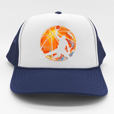 Vintage Retro Basketball 70s Trucker Hat