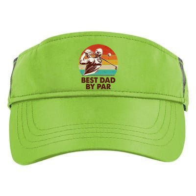 Vintage Retro Best Dad By Par Golfing Fan Adult Drive Performance Visor