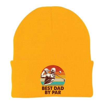 Vintage Retro Best Dad By Par Golfing Fan Knit Cap Winter Beanie