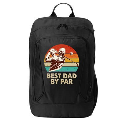Vintage Retro Best Dad By Par Golfing Fan City Backpack