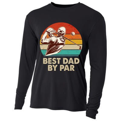 Vintage Retro Best Dad By Par Golfing Fan Cooling Performance Long Sleeve Crew