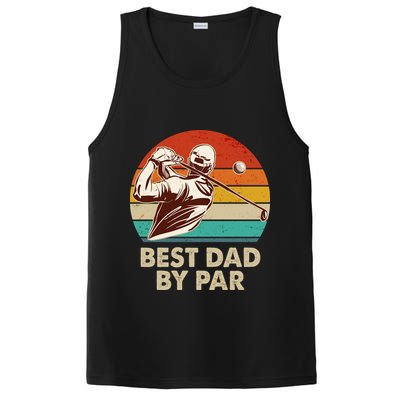 Vintage Retro Best Dad By Par Golfing Fan PosiCharge Competitor Tank