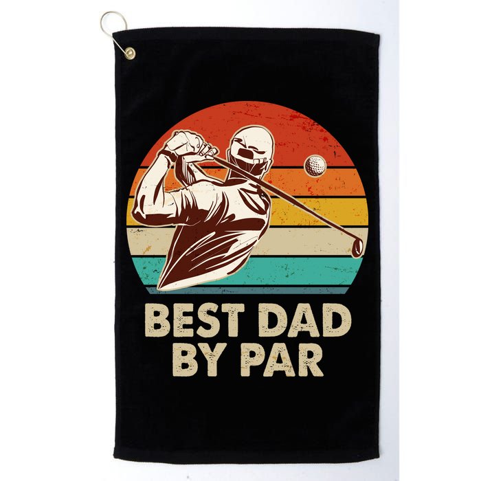 Vintage Retro Best Dad By Par Golfing Fan Golf Towel