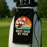 Vintage Retro Best Dad By Par Golfing Fan Golf Towel