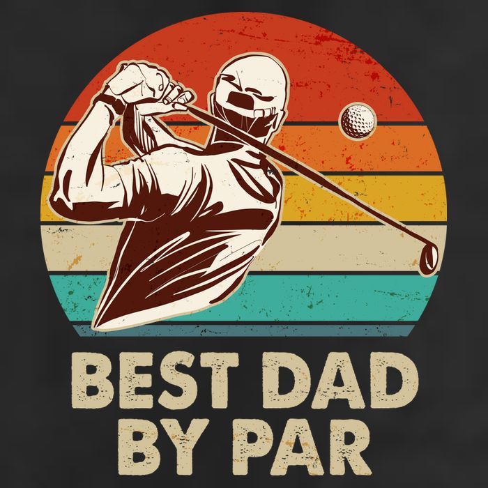 Vintage Retro Best Dad By Par Golfing Fan Golf Towel