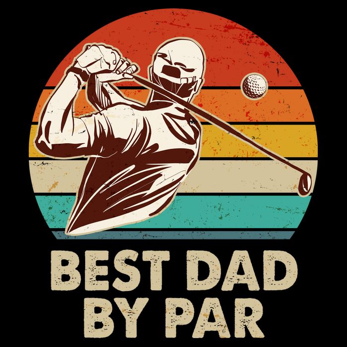 Vintage Retro Best Dad By Par Golfing Fan Visor