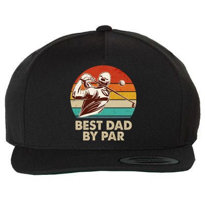 Vintage Retro Best Dad By Par Golfing Fan Wool Snapback Cap