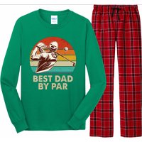 Vintage Retro Best Dad By Par Golfing Fan Long Sleeve Pajama Set