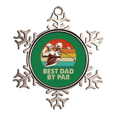 Vintage Retro Best Dad By Par Golfing Fan Metallic Star Ornament